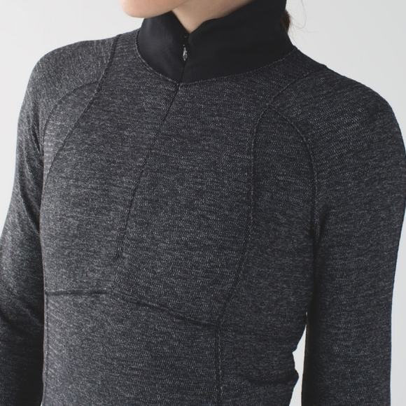 Lululemon Runderful 1/2 Zip Mini Check Pique Black Heathered Black / Black - Picture 5 of 16